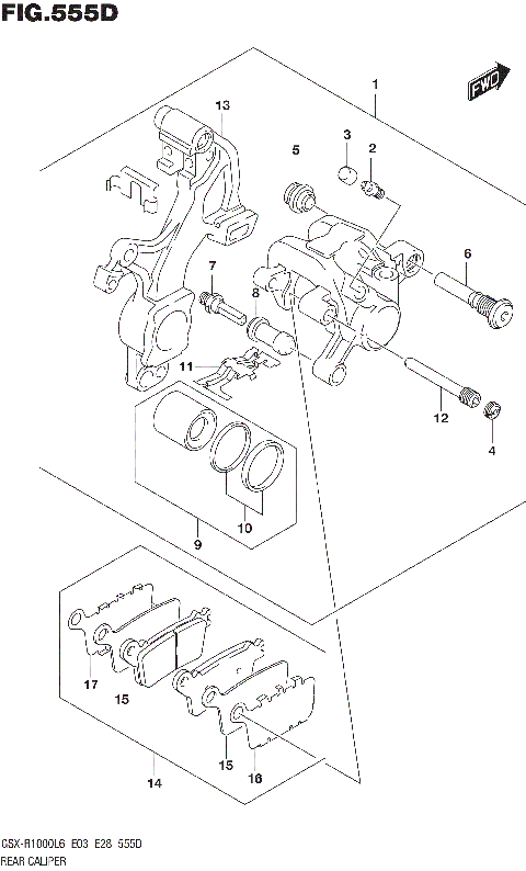 REAR CALIPER (GSX-R1000AL6 E28)
