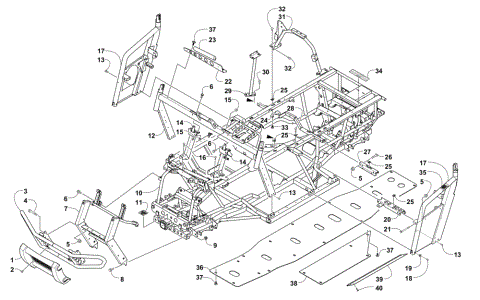FRAME AND RELATED PARTS (VIN No. 4UF15MPV1FT310365 and Below)