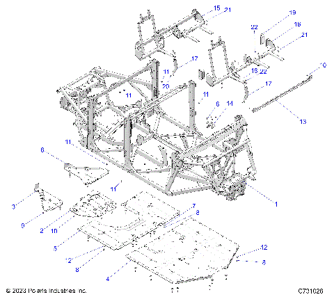 CHASSIS, MAIN FRAME AND SKID PLATES - R25X6W1RB9/BD/BM (C731026)