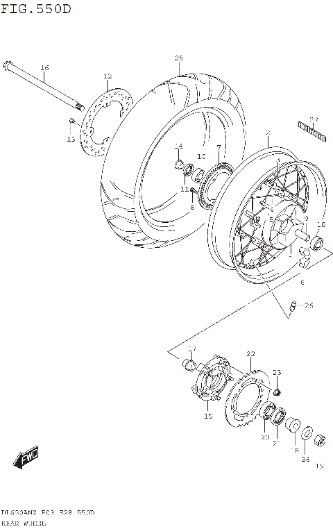 REAR WHEEL (DL650XAM2 E03)