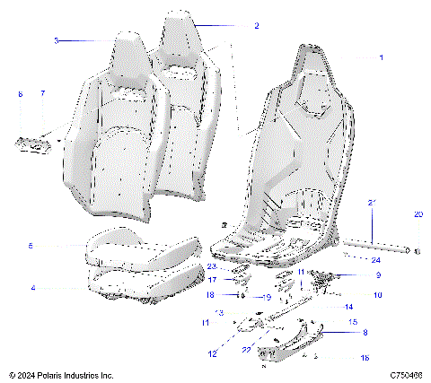 BODY, SEAT ASM., FRONT - Z25S4B92AF/BF (C750466)