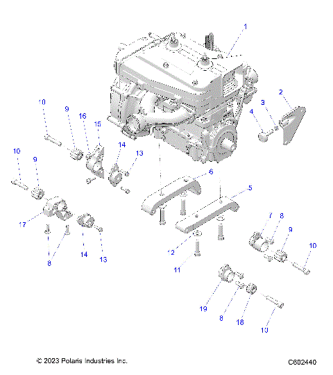 ENGINE, MOUNTING & LONG BLOCK - S24CEA5TSL (C602440)