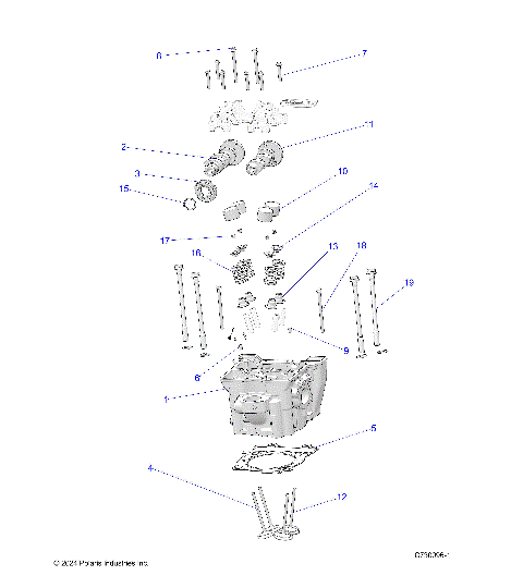 ENGINE, CYLINDER HEAD, CAMS AND VALVES - R25M4U57Z5/B5/Z6/B6 (C730096-1)