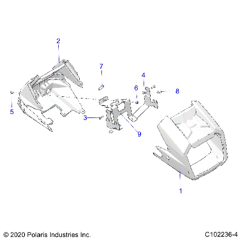BODY, HEADLIGHT POD - A23SDA57A5/E57A4 (C102236-4)