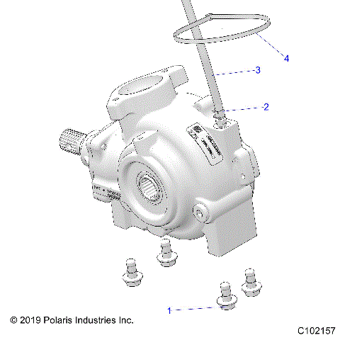 DRIVE TRAIN, GEARCASE MOUNTING, FRONT - A25SXD95A9 (C102157)