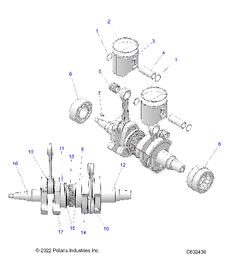 ENGINE, PISTON and CRANKSHAFT - S23TLG8RS/8RE (C602430)