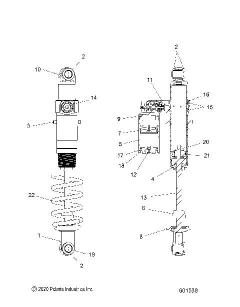 SUSPENSION, SHOCK, REAR TRACK, VELOCITY - S23TLG8RS/8RE (601538)