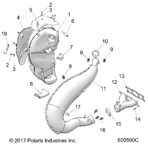 ENGINE, EXHAUST - S23FJE8PS/8PE (600590C)