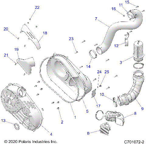 DRIVE TRAIN, CLUTCH COVER AND DUCTING - Z21ASE99F5/S99C5/E5 (C701072-2)
