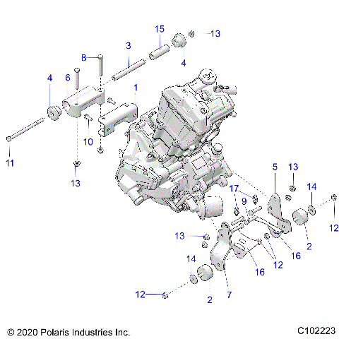 ENGINE, MOUNTING & LONG BLOCK - A21SEK57AG/BG (C102223)