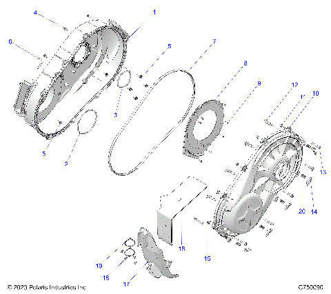 DRIVE TRAIN, CLUTCH COVER, INNER/OUTER - Z25RPP2KAE/BE (C750090)