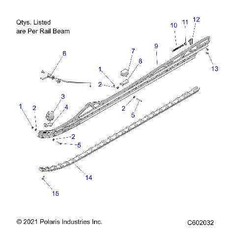 SUSPENSION, RAIL BEAM MOUNTING, LH/RH, 165