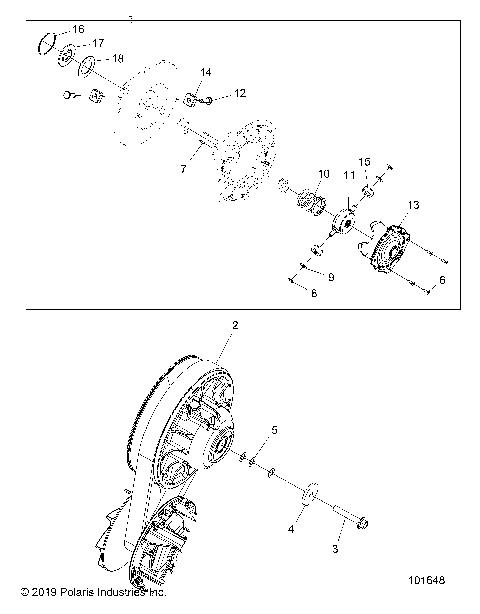 DRIVE TRAIN, SECONDARY CLUTCH - A25SXD95A9 (101648)