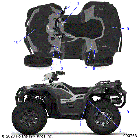 BODY, DECALS, STANDARD - A24SLZ95AH (900763-01)