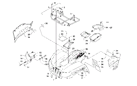 FRONT RACK, BODY PANEL, AND HEADLIGHT ASSEMBLIES [100238]