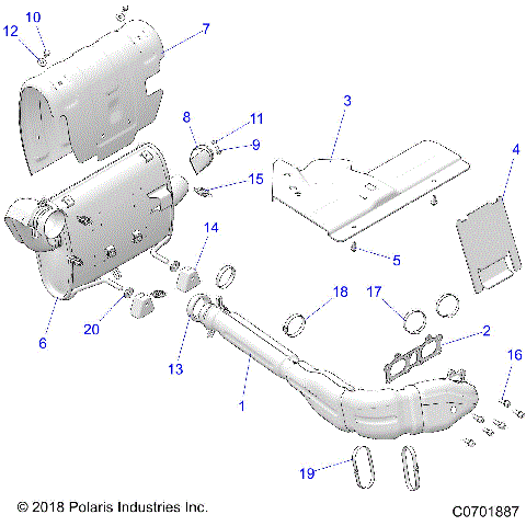 ENGINE, EXHAUST SYSTEM - Z25A5E87A5 (C0701887)