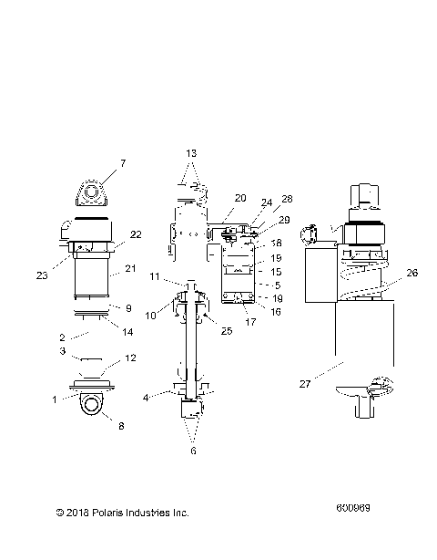 SUSPENSION, SHOCK, FRONT TRACK (7044878) - S21EDE8RS (600969)