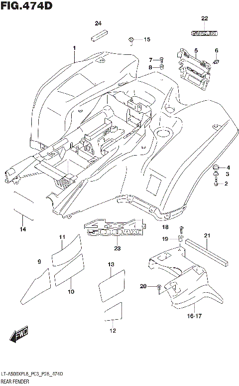 REAR FENDER (LT-A500XPBL8 P03)