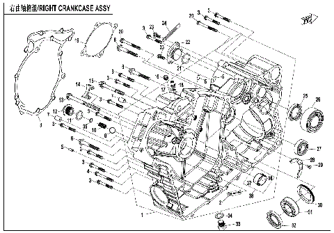 RIGHT CRANKCASE ASSY