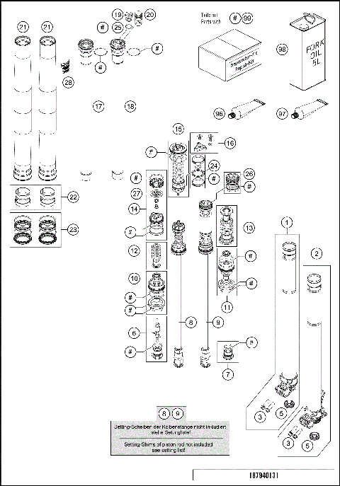 FRONT FORK DISASSEMBLED