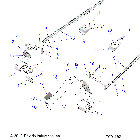 CHASSIS, CLUTCH GUARD and FOOTRESTS - S23CFE5TSL (600340)