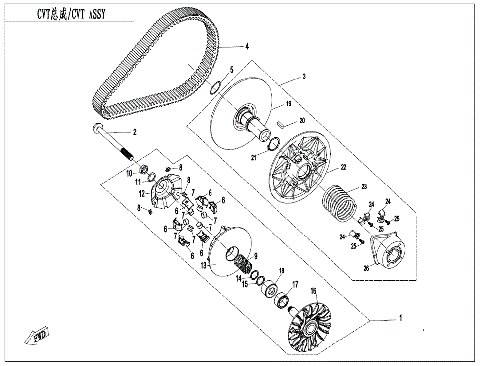 CLUTCH & CVT ASSY. (18g) WEIGHT)