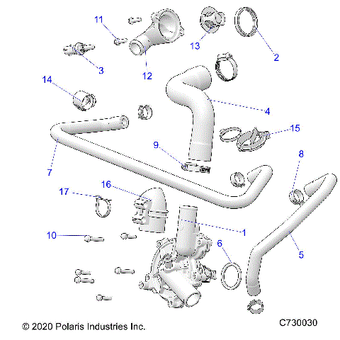 ENGINE, WATERPUMP AND BYPASS - R21TAE99FA/SFA/SCA/SCK/EA/EK (C730030)