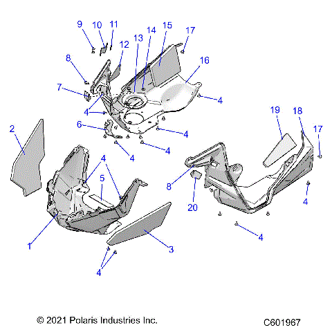 BODY, NOSEPAN ASM./FENDERS - S23TLG8RS/8RE (C601605)