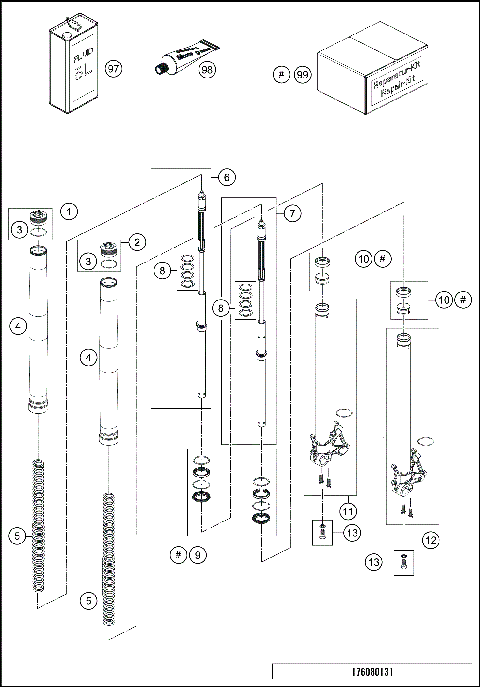 FRONT FORK DISASSEMBLED