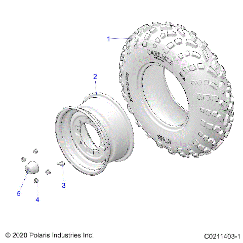 WHEELS, FRONT TIRE - A21SEK57AG/BG (C0211403-1)