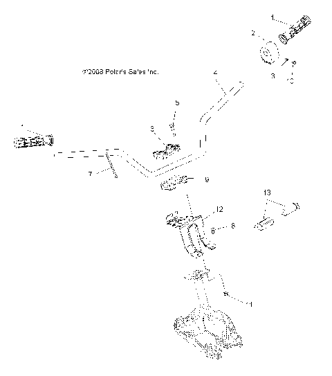 STEERING, HANDLEBAR and CONTROLS - A15S6A76FA (49ATVHANDLEBAR09SP500EFI)