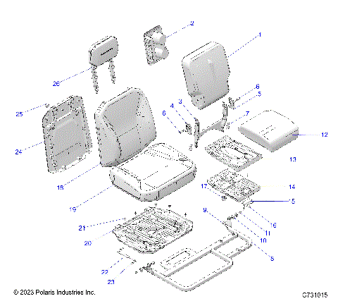 BODY, SEAT ASM. PASSENGER - R25XAL1RBD/BM (C731015)