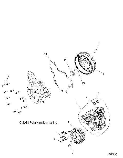 ENGINE, STATOR and COVER - R17RT_87 ALL OPTIONS (701256)