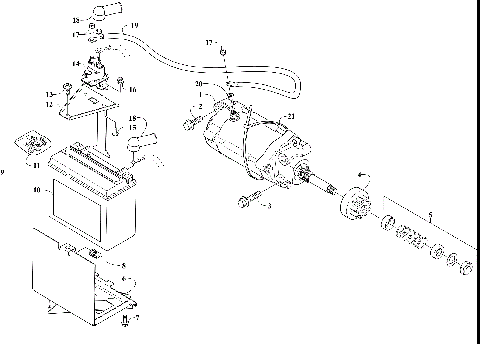 BATTERY AND STARTER ASSEMBLY [108697]
