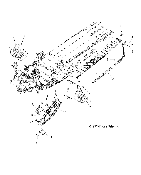 CHASSIS, CLUTCH GUARD and FOOTRESTS - S15CS6GSL/GEL (49SNOWCLUTCHGUARD14600V)