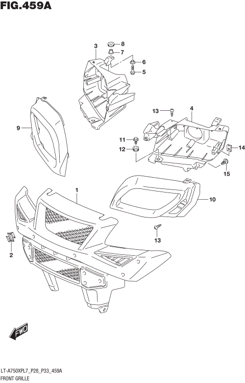 FRONT GRILLE (LT-A750XPL7 P28)