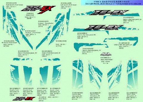 Z6 EX DECAL KIT, USA (2013 VERSION)