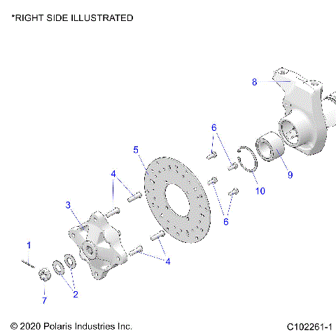 SUSPENSION, FRONT HUB, CARRIER, and BRAKE DISC - A25SKE57C1/CK/E1/EK (C102261-1)