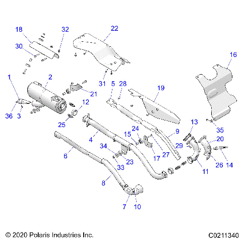 ENGINE, EXHAUST - A21SEK57AG/BG (C0211340)
