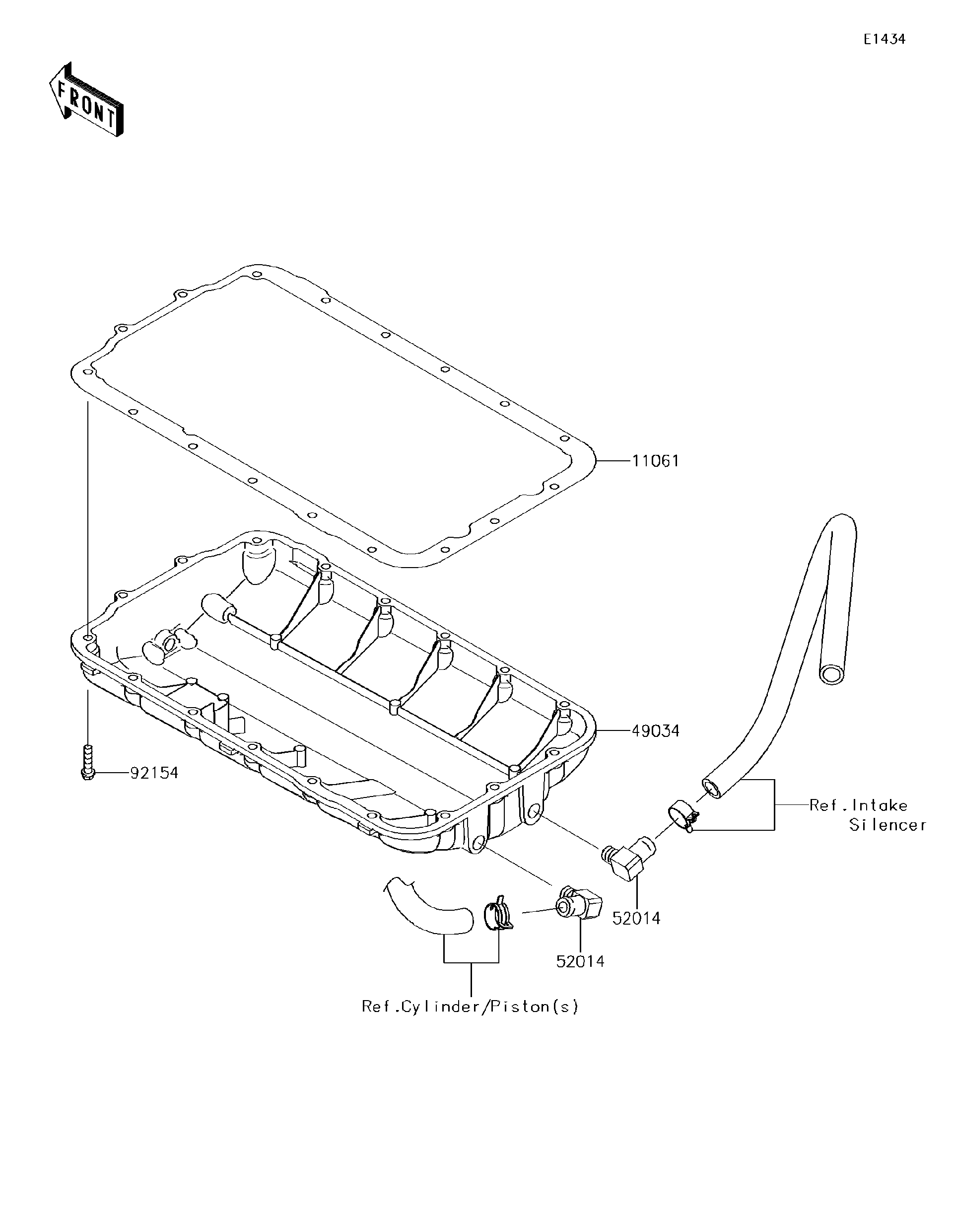 山水圖38 2018 Kawasaki JET SKI ULTRA 310LX Oil Pan Watercraft Parts