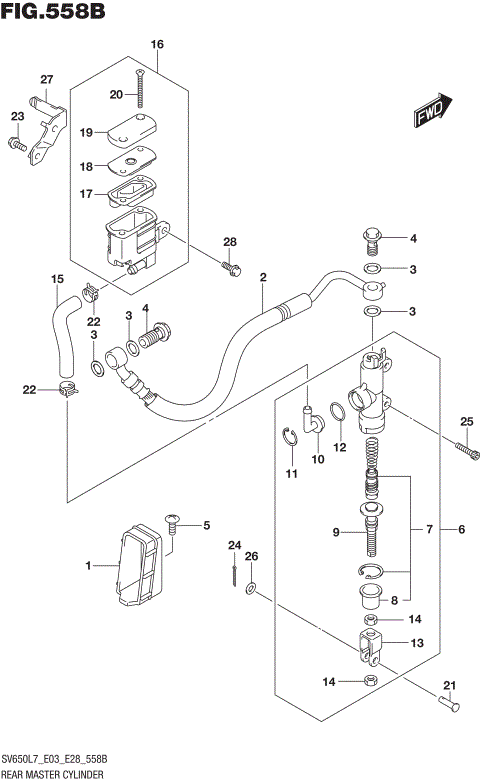 REAR MASTER CYLINDER (SV650L7 E33)