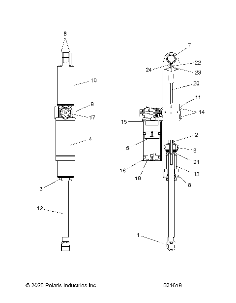 SUSPENSION, SHOCK, REAR TRACK - S24TLC8MS/8ME (601619)