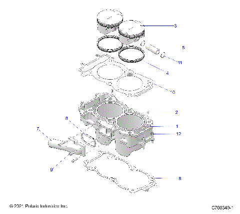 ENGINE, CYLINDER AND PISTON - R25RSE99NP (C700349-1)