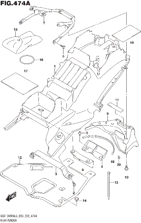 REAR FENDER (GSX1300RAL6 E03)