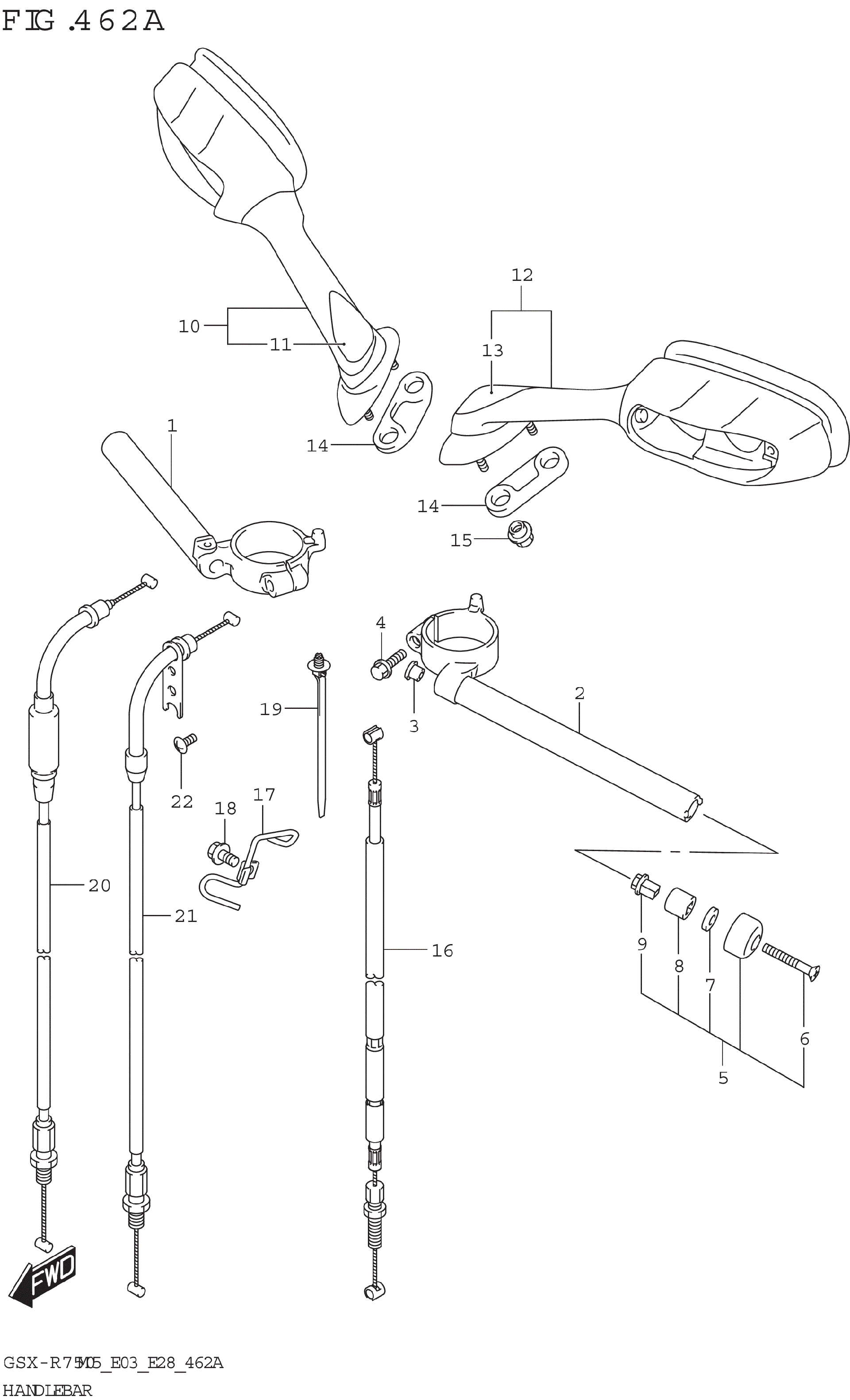 ちゃんモアイ！ Red 37mm Clip-On Handlebars Fit For Kawasaki Ninja 250R 2008