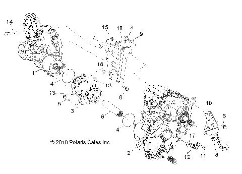 DRIVE TRAIN, GEARCASE, CARRIER MOUNTING (Built 5/17/10 and After) - R10VH76AB/AO/AQ/AW (49RGRTRANSMTG1332919)
