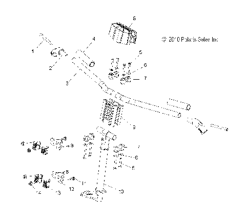 STEERING, UPPER and HANDLEBAR ASM. - S11BF6NS/BD6NS ALL OPTIONS (49SNOWHANDLEBAR11RUSH)
