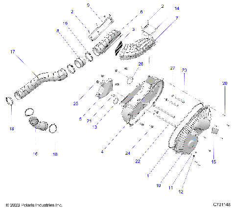 DRIVE TRAIN, CLUTCH COVER and DUCTING - R26RRP99CN (C731148)