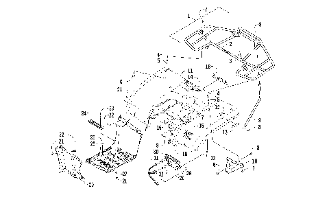 REAR BODY, RACK, AND TAILLIGHT ASSEMBLY [100717]