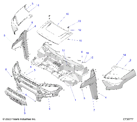 BODY, HOOD AND FRONT FASCIA - R23RRE99DX (C730777)